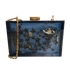 Cosmo Metal Stars Minaudiere Box Clutch, front view